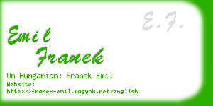 emil franek business card